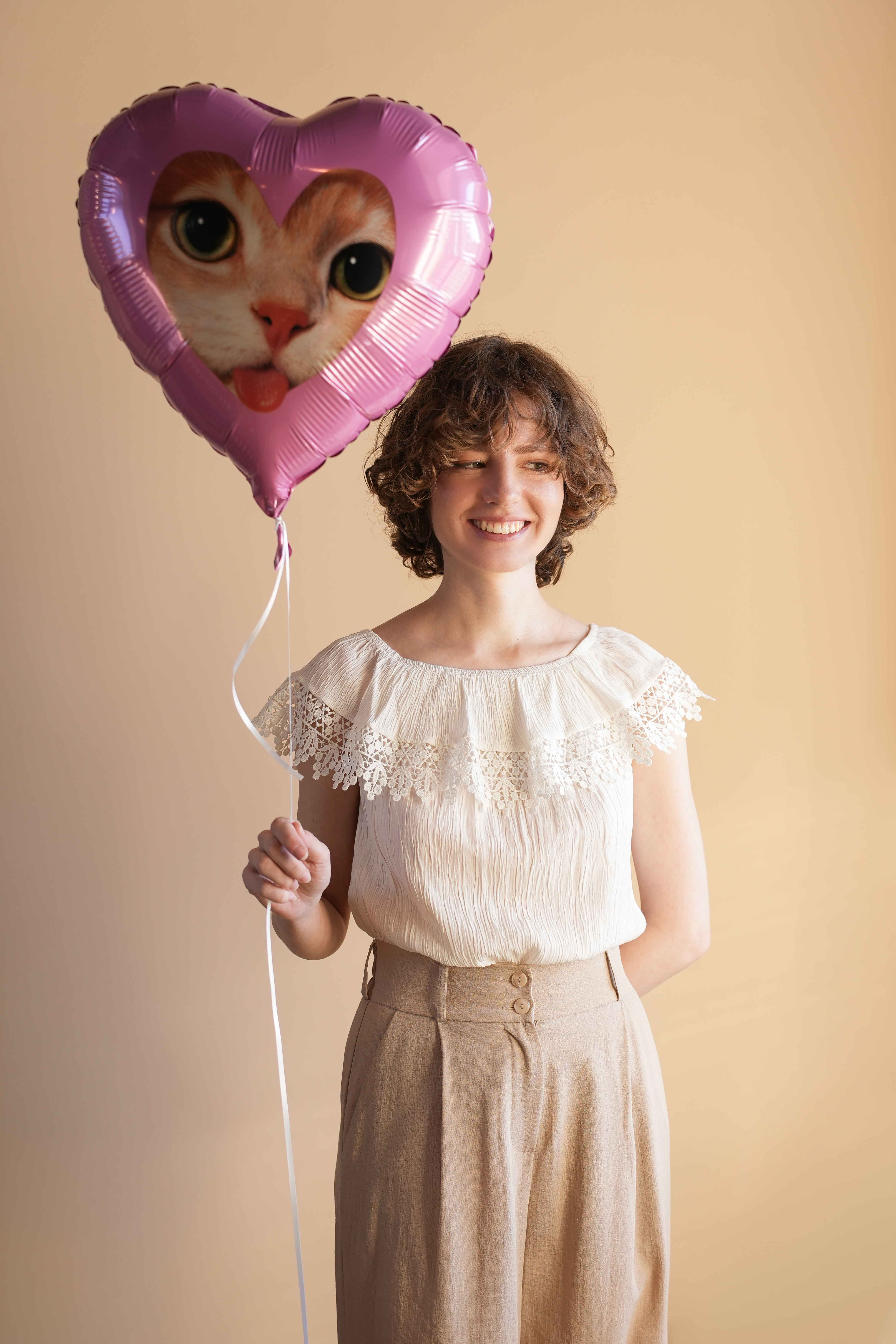 Шар «Сердце Котик»